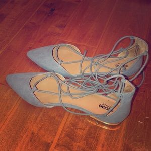Mossimo ice blue lace up ballet flats